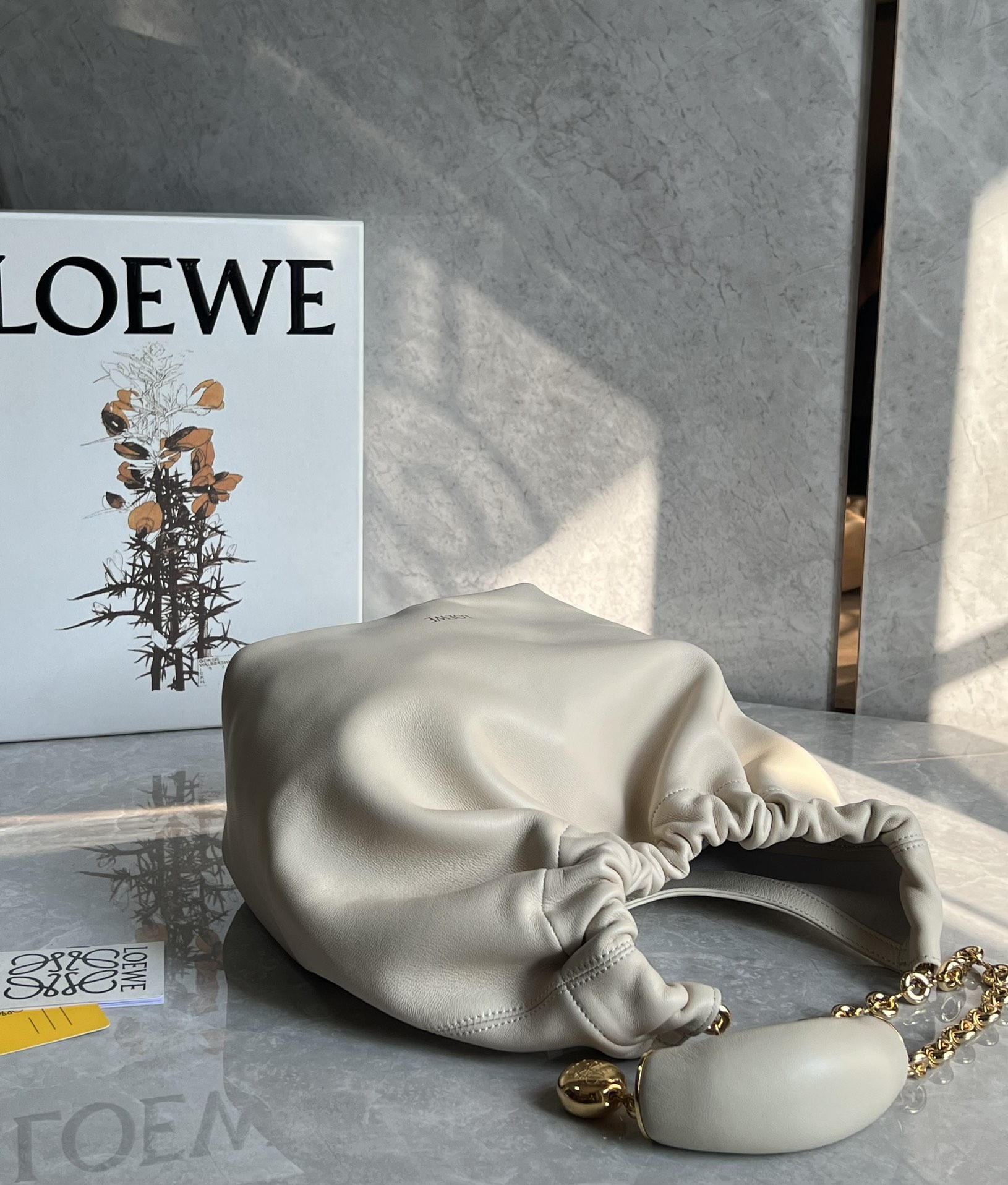 Loewe Medium Squeeze Bag in Mellow Nappa Lambskin Sea Salt